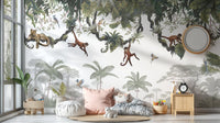 Cheeky Monkeys Jungle Wall Mural - Wallanza