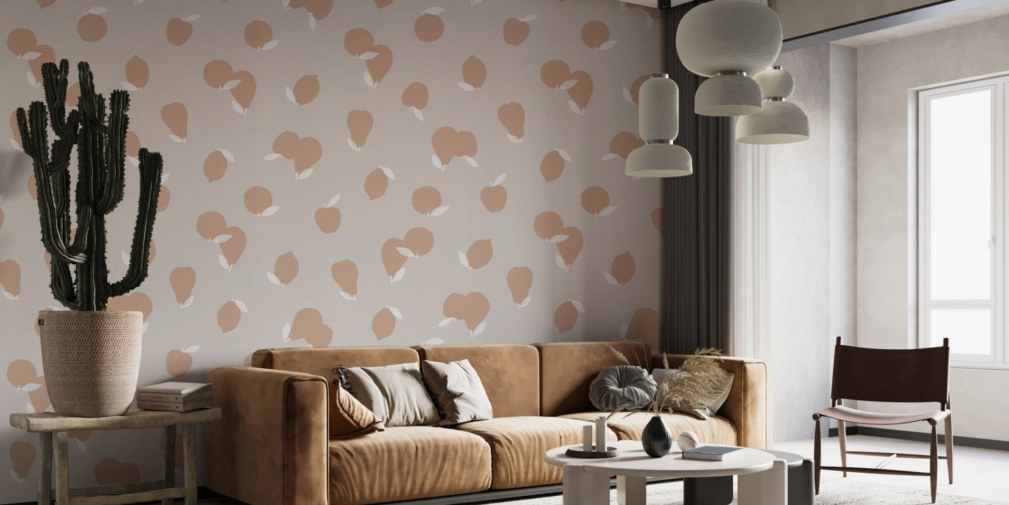 Chic Peach Blooms Wall Mural - Wallanza