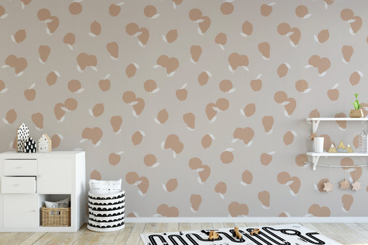 Chic peach blooms wall mural in dusty peach shade.