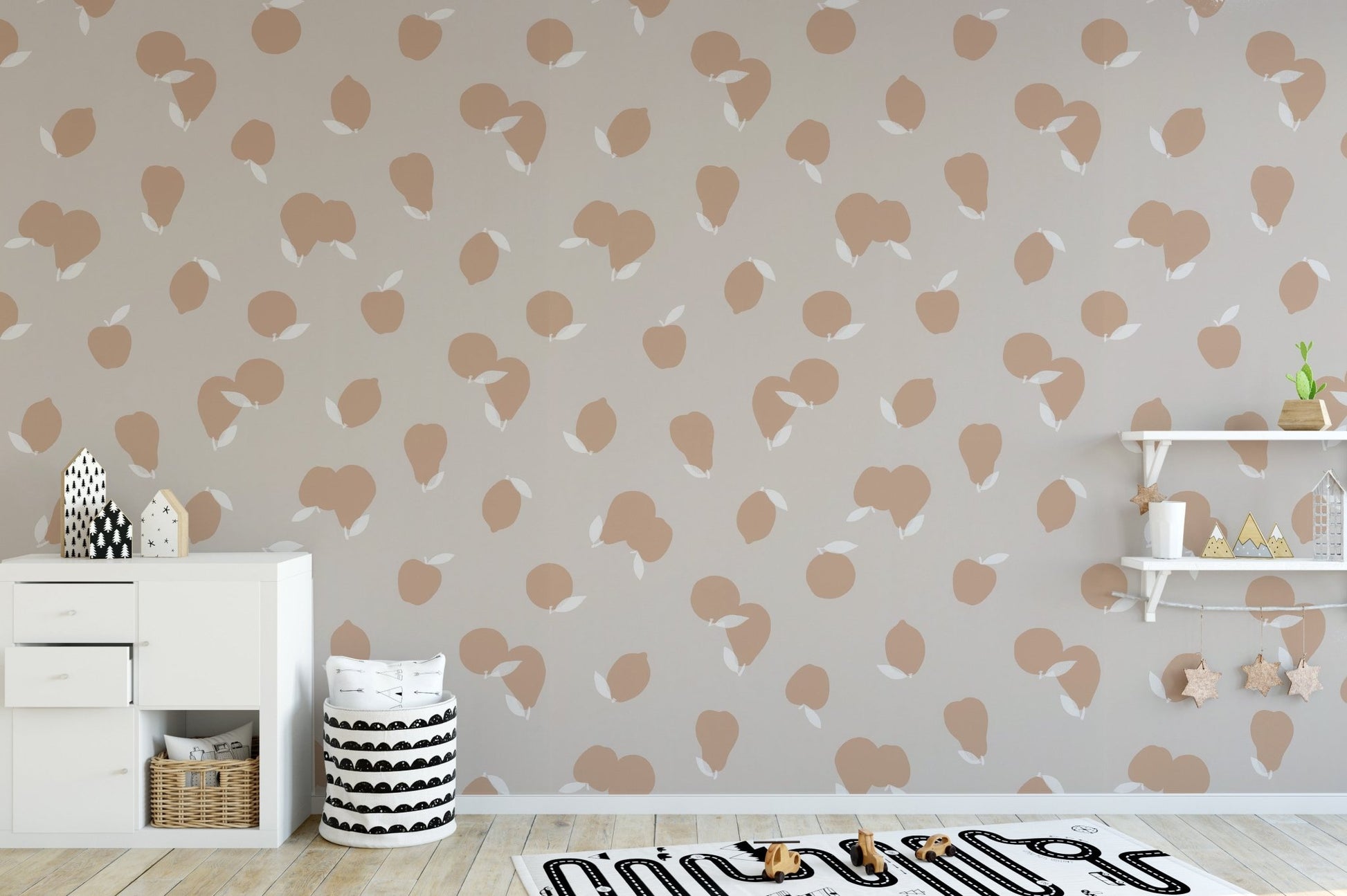 Chic Peach Blooms Wall Mural - Wallanza