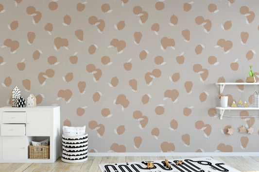 Chic peach blooms wall mural in dusty peach shade.
