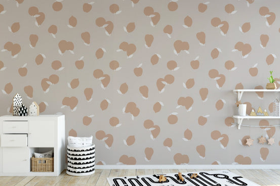 Chic peach blooms wall mural in dusty peach shade.
