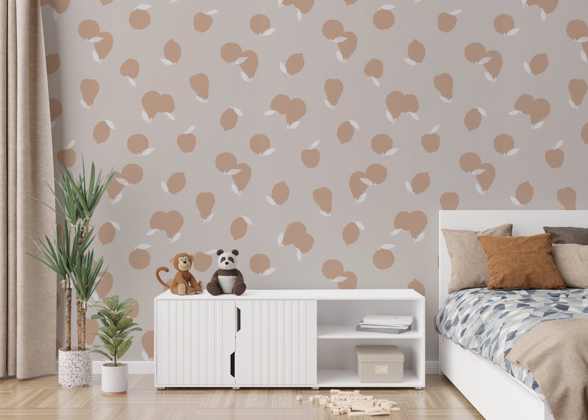 Chic Peach Blooms Wall Mural - Wallanza