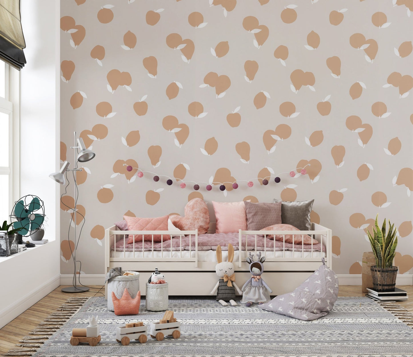 Chic Peach Blooms Wall Mural - Wallanza
