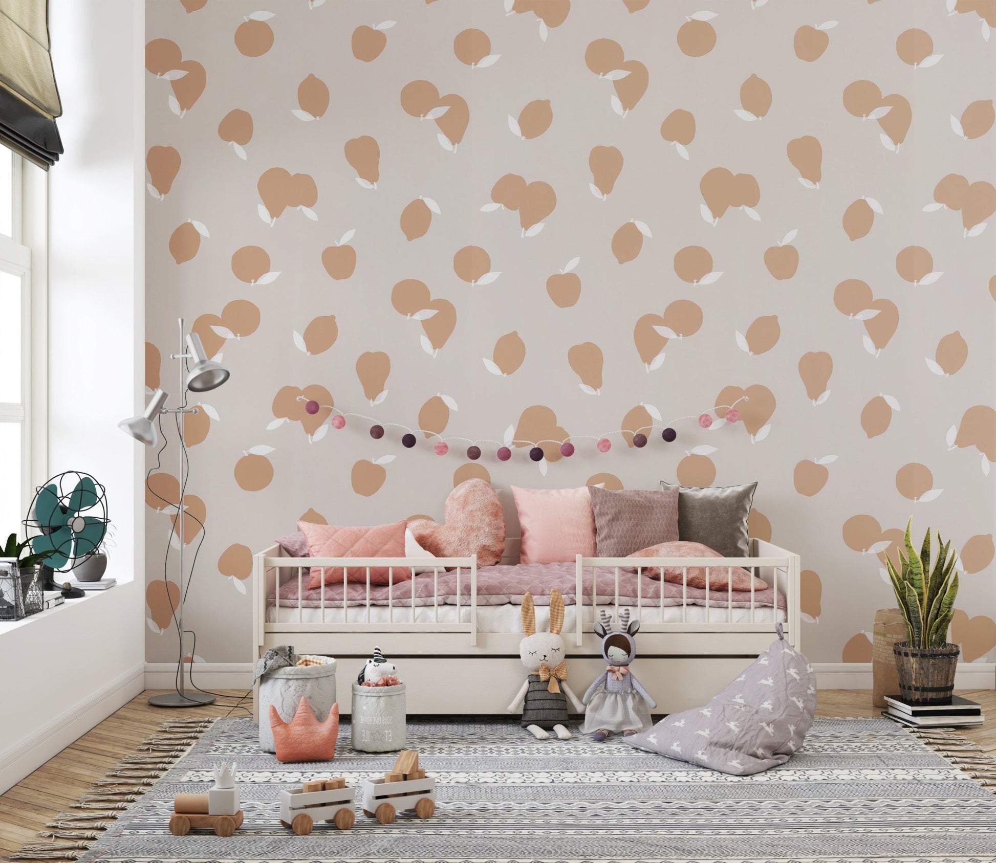 Chic Peach Blooms Wall Mural - Wallanza