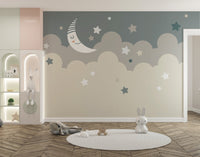 Galactic kids mural wallpaper with stars
