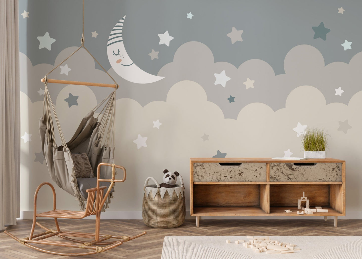 Fantasy star mural wallpaper for children
