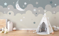 Starry fantasy mural for childrens walls
