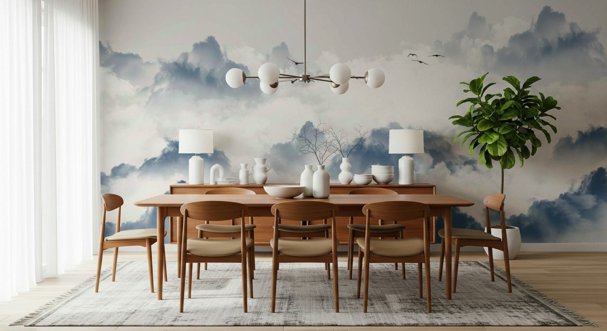 Chinese Ink Wash Landscape Wall Mural - Wallanza