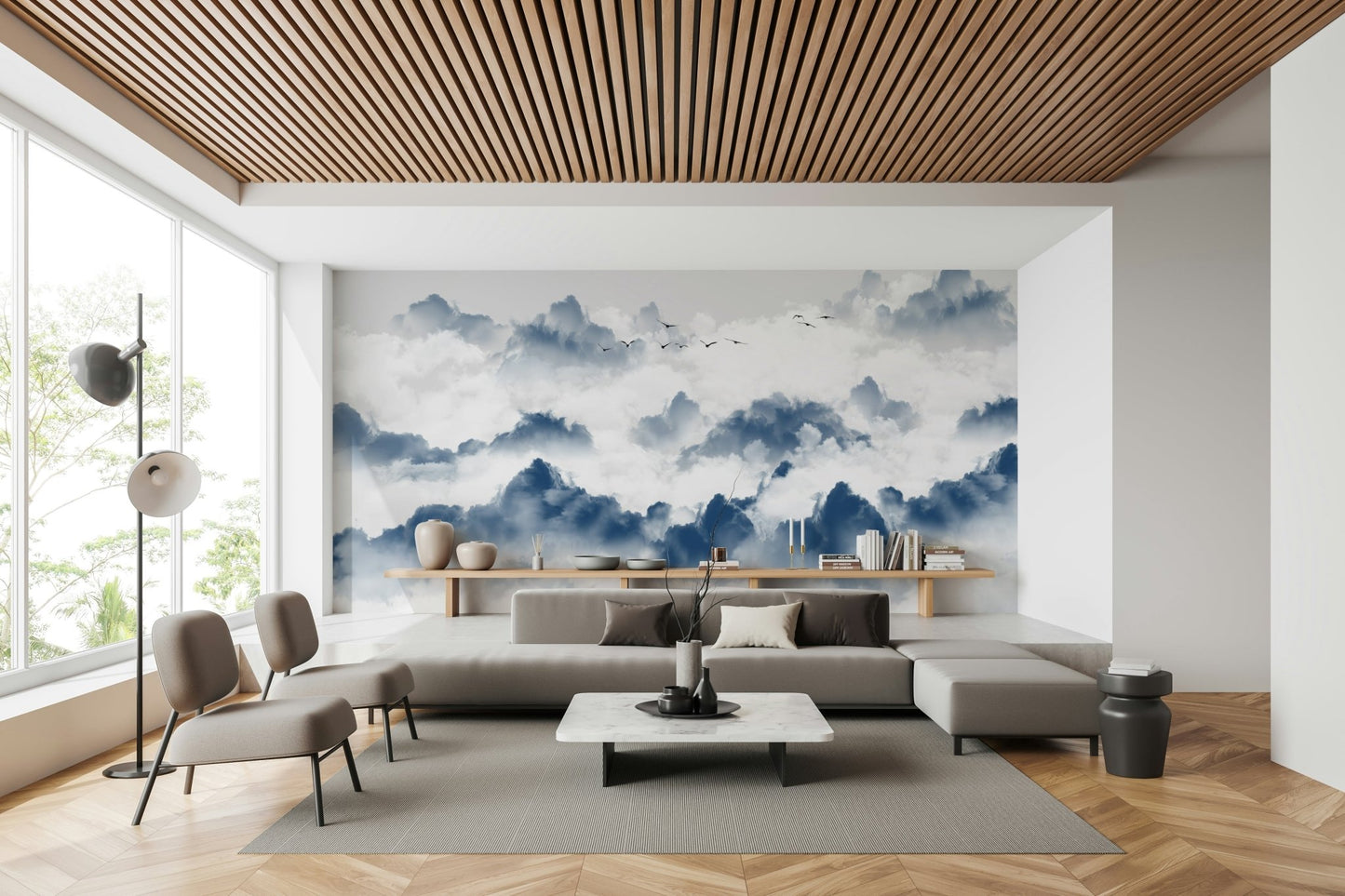 Chinese Ink Wash Landscape Wall Mural - Wallanza