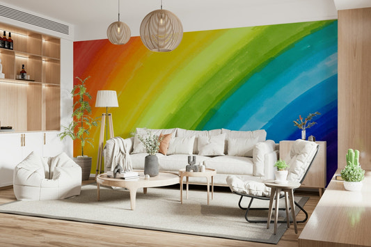 Vibrant abstract wallpaper with fluid rainbow ink patterns.