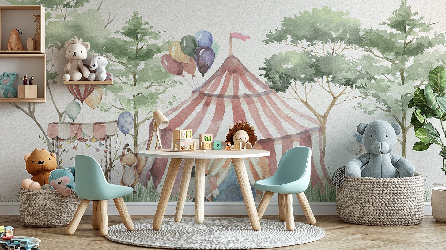 Circus Tent Kids Wallpaper Mural - Wallanza