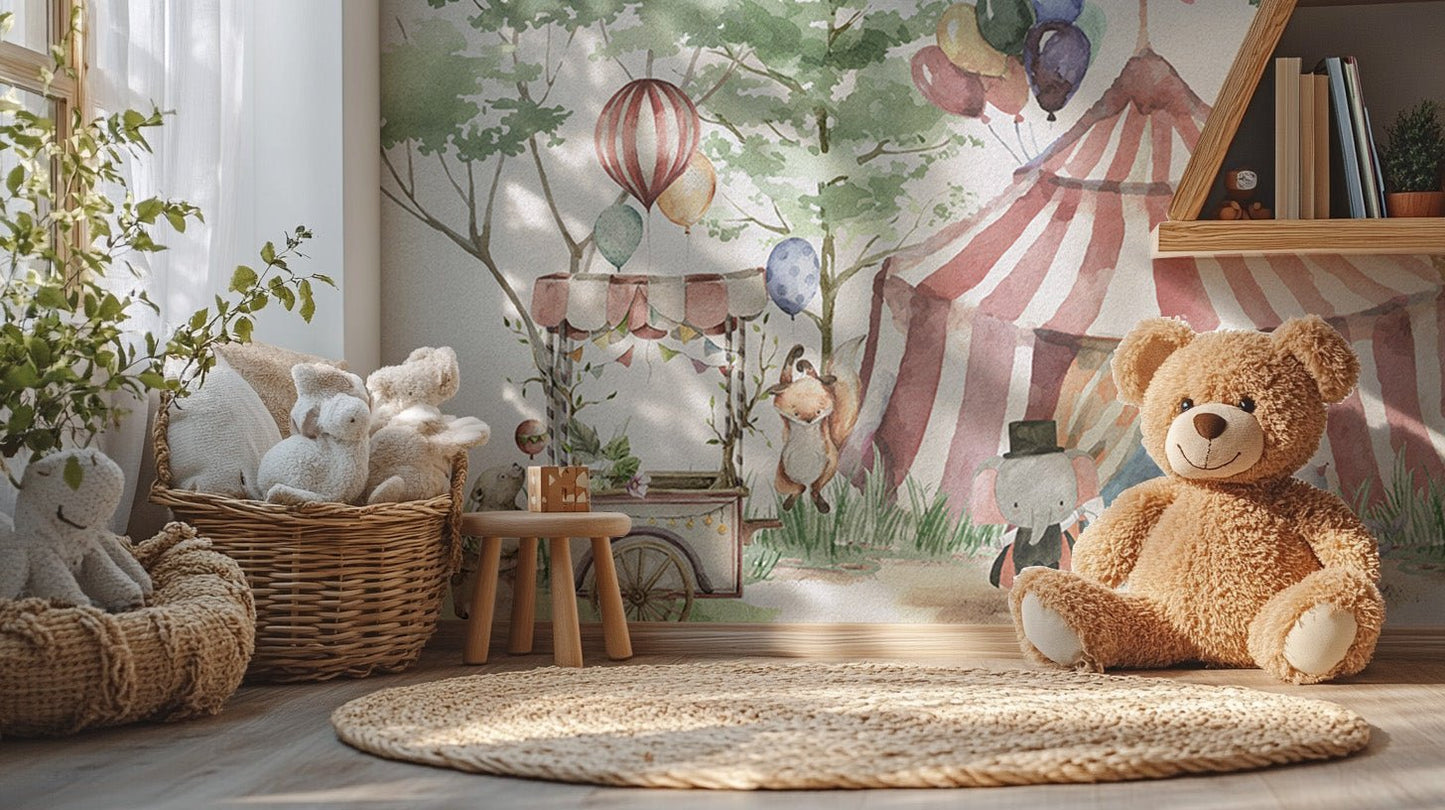 Circus Tent Kids Wallpaper Mural - Wallanza