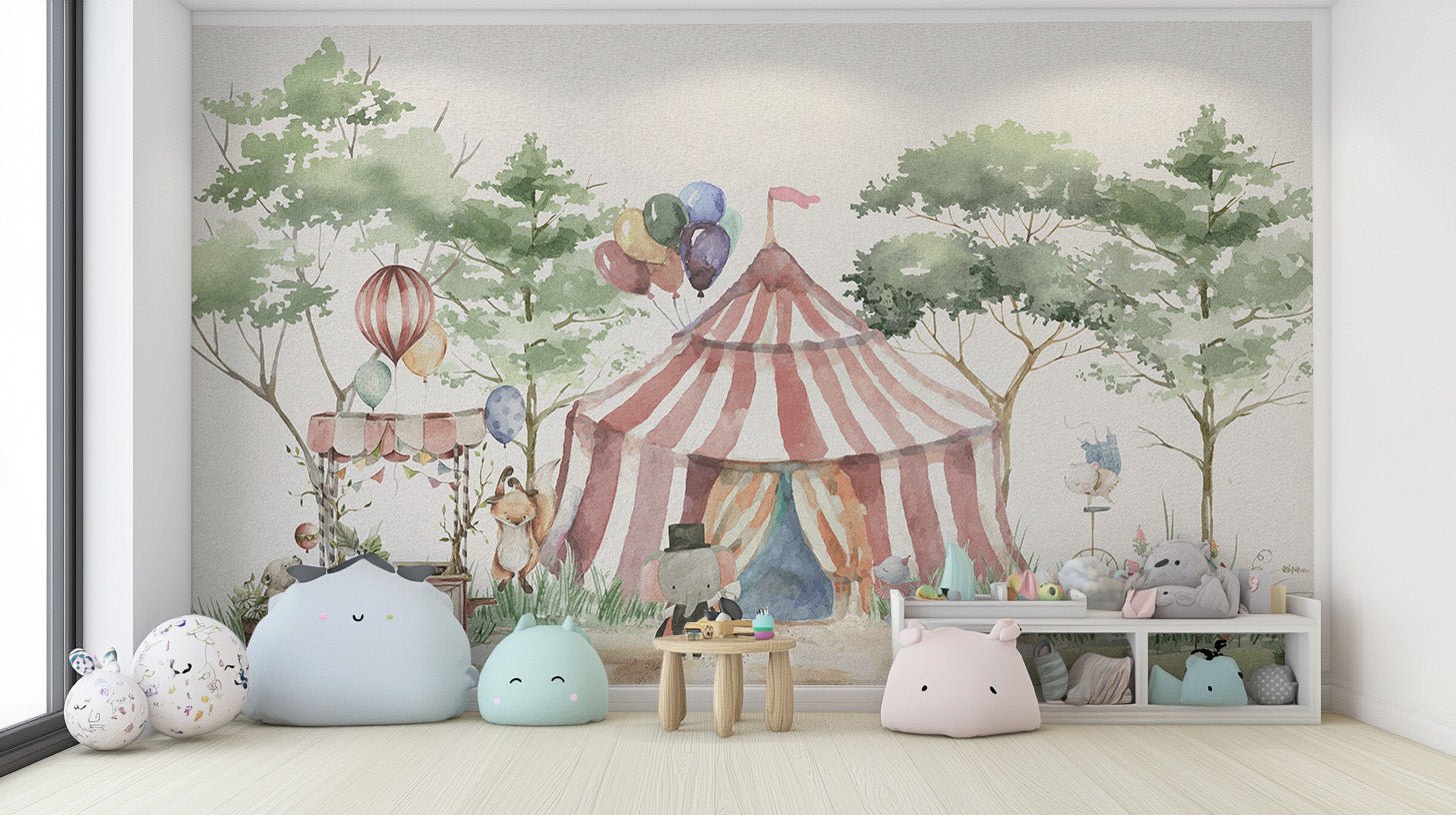 Circus Tent Kids Wallpaper Mural - Wallanza