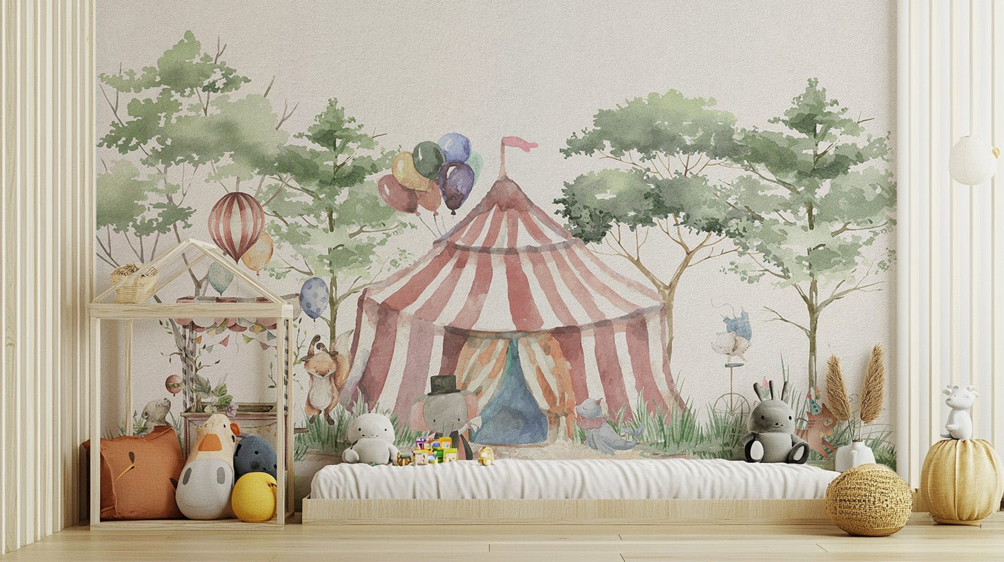 Circus Tent Kids Wallpaper Mural - Wallanza