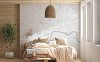 Modern city map wall art wallpaper for interiors
