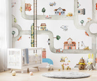 City Traffic Kids Wall Mural - Wallanza