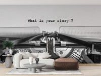 Classic typewriter quote wallpaper for writers' spaces

