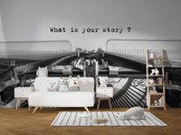 Typewriter font quote mural for modern interiors
