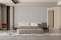 Clean White Brick Wall Mural - Wallanza