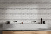 Clean White Brick Wall Mural - Wallanza