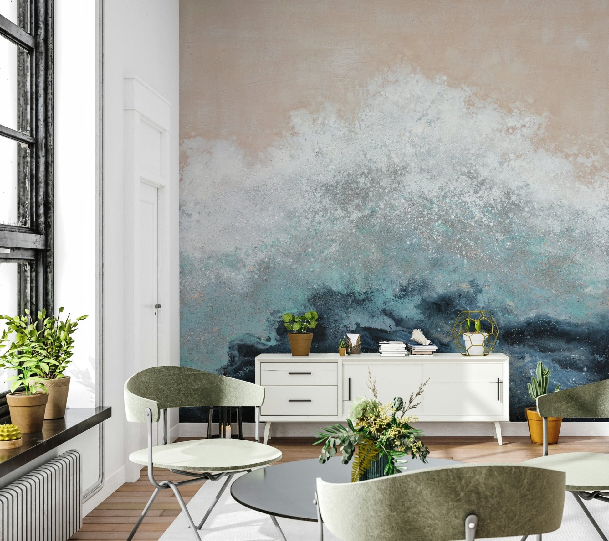 Coastal Abstract Wall Mural - Wallanza