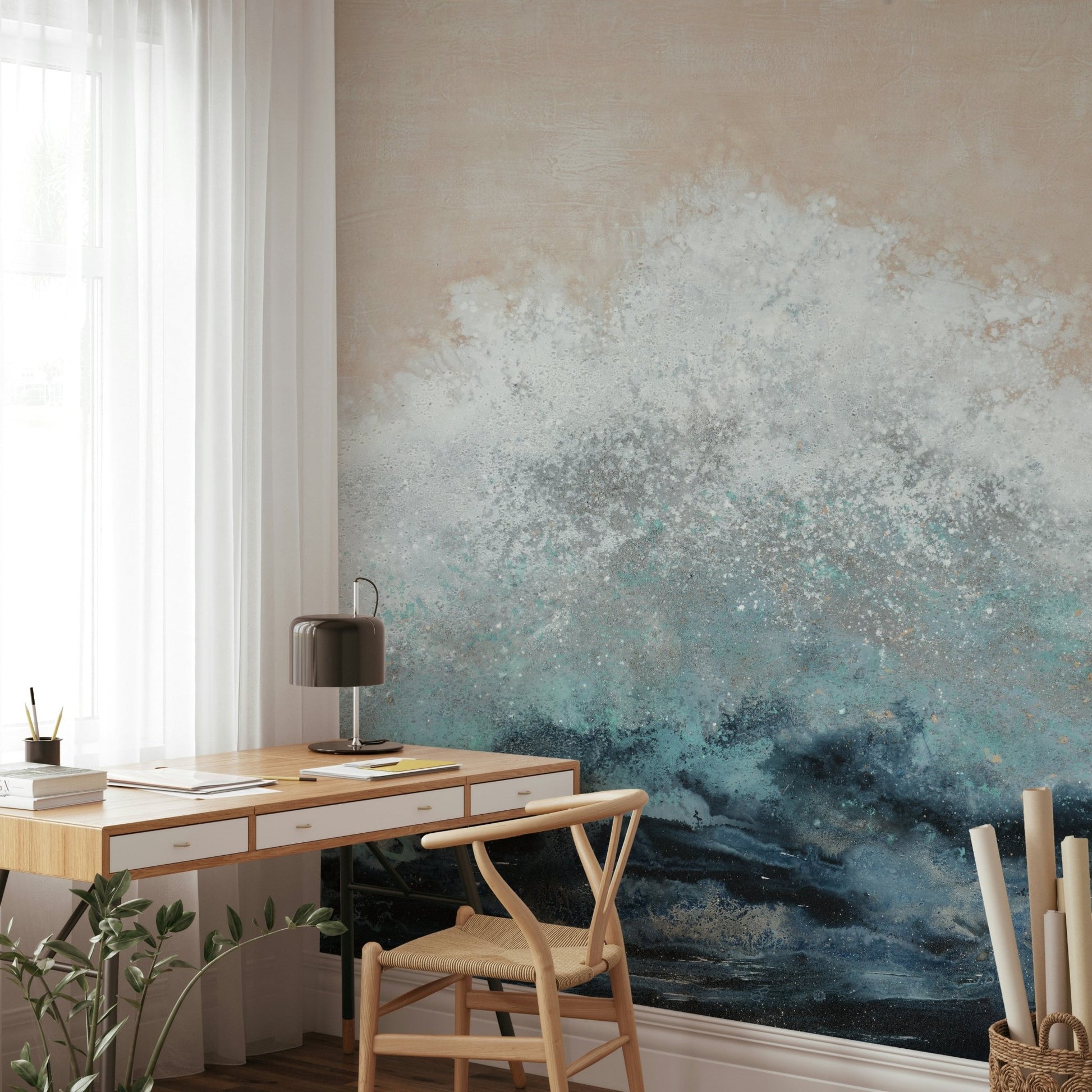 Coastal Abstract Wall Mural - Wallanza