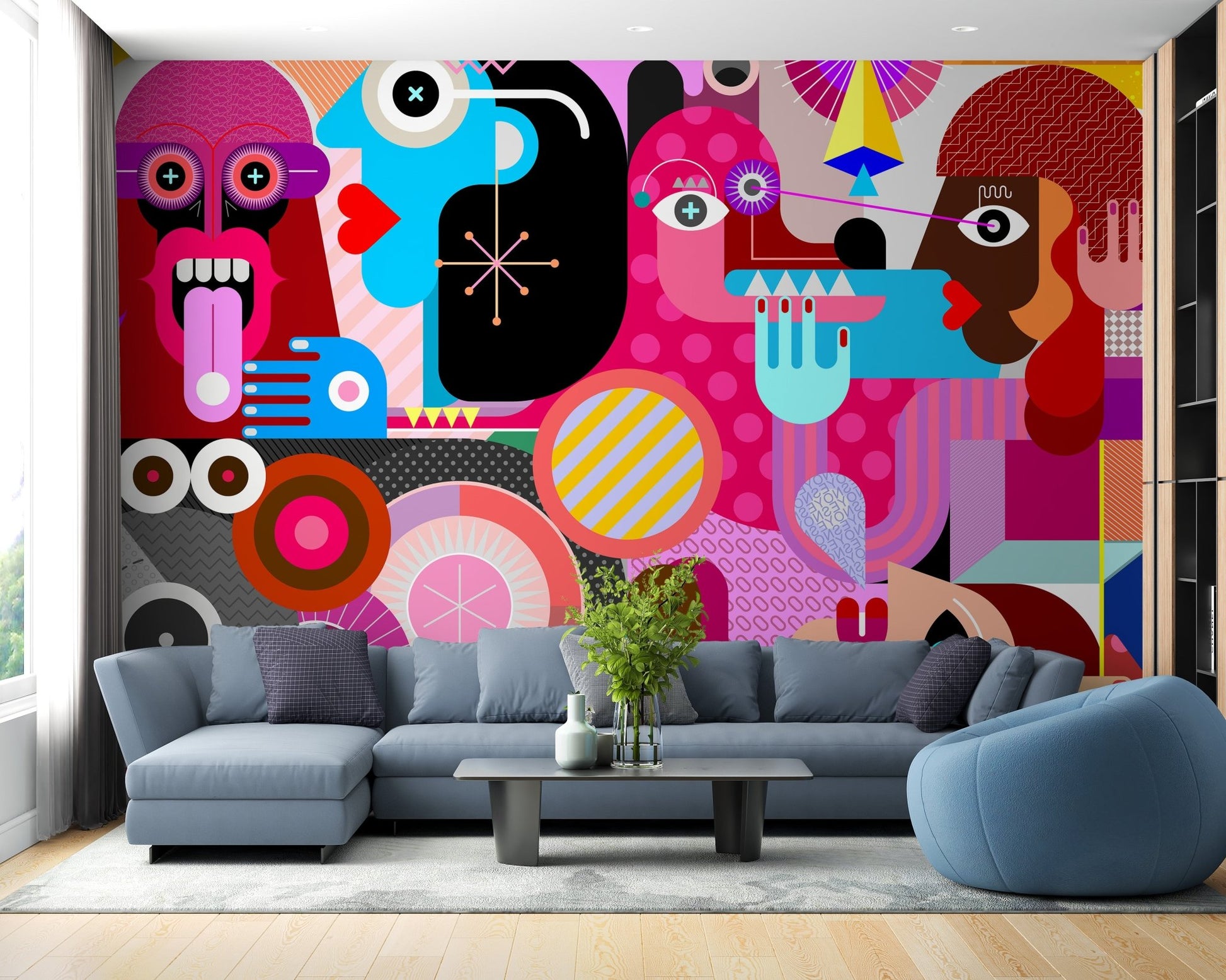 Collective Abstract Vision Wall Mural for Contemporary Walls