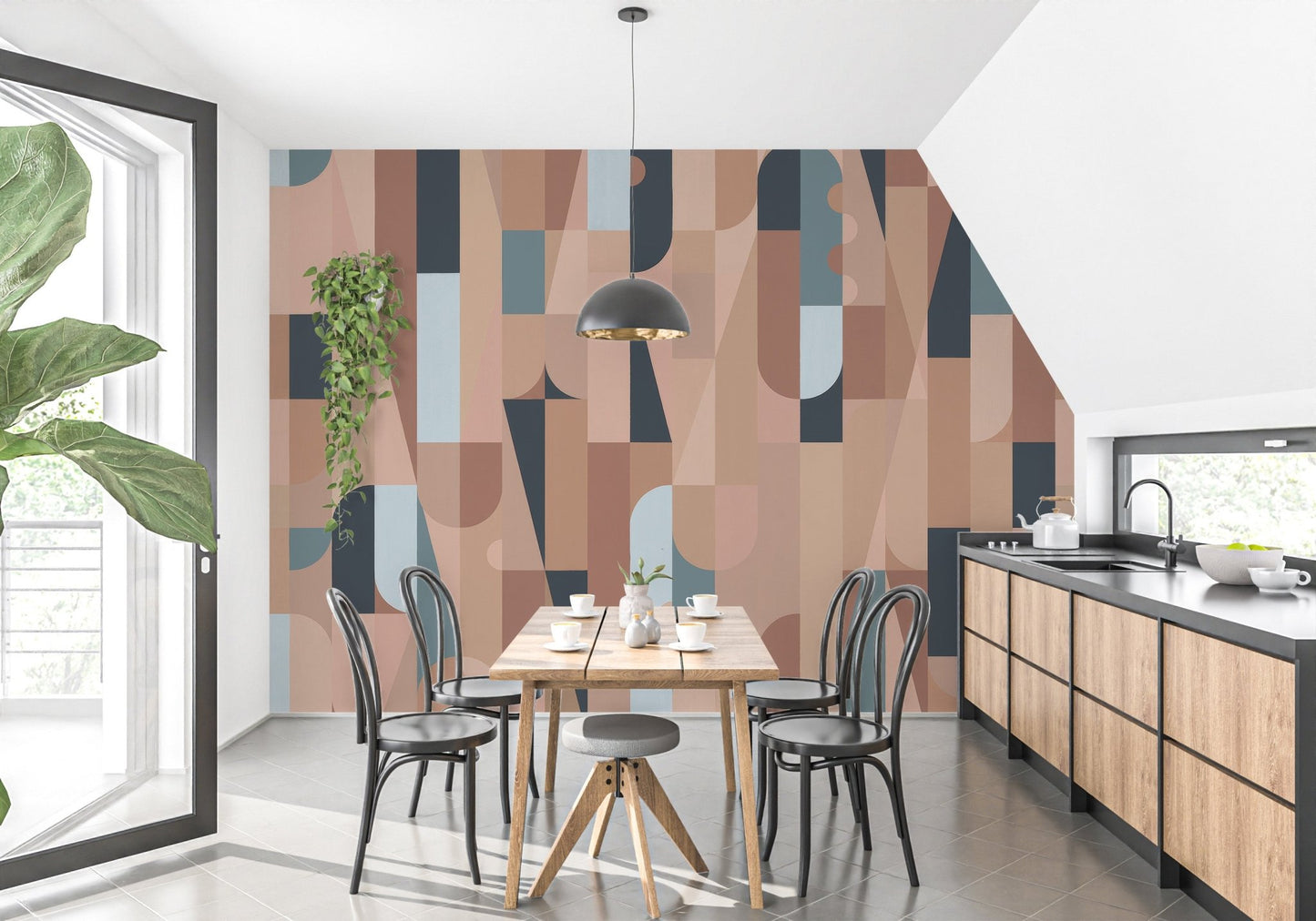 Colorful Abstract Shapes Wall Mural - Wallanza