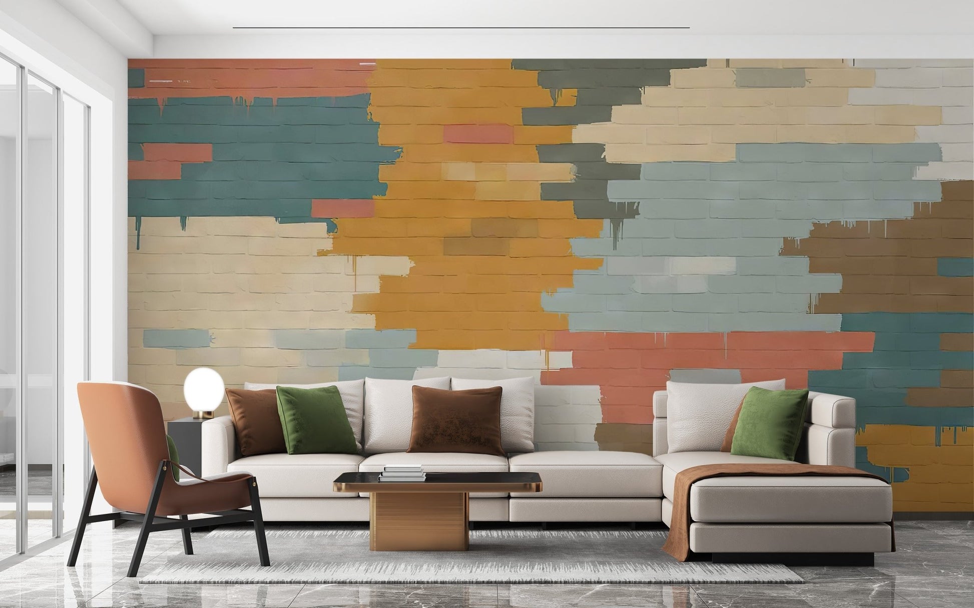 Colorful Bricks Wallpaper Mural - Wallanza