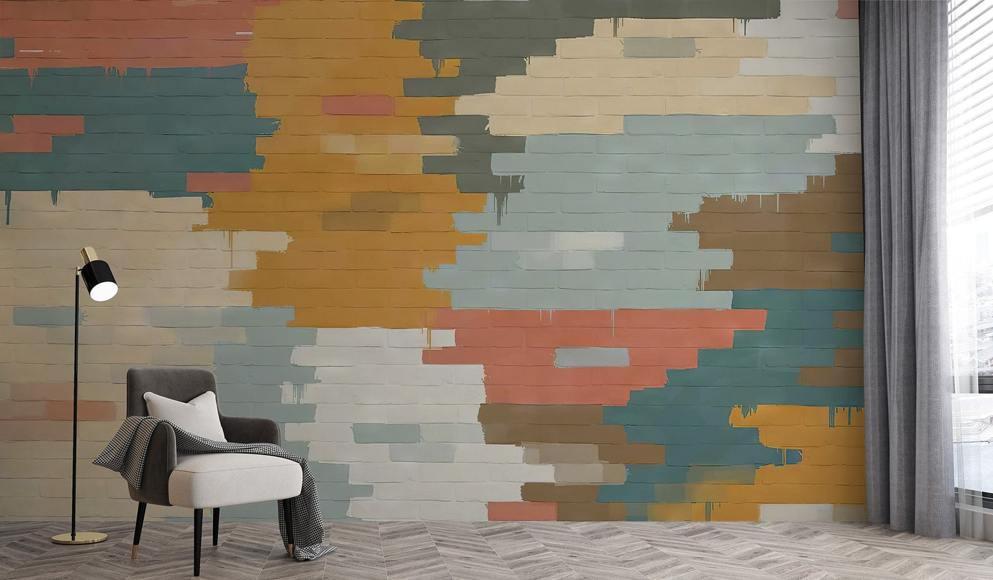 Colorful Bricks Wallpaper Mural - Wallanza