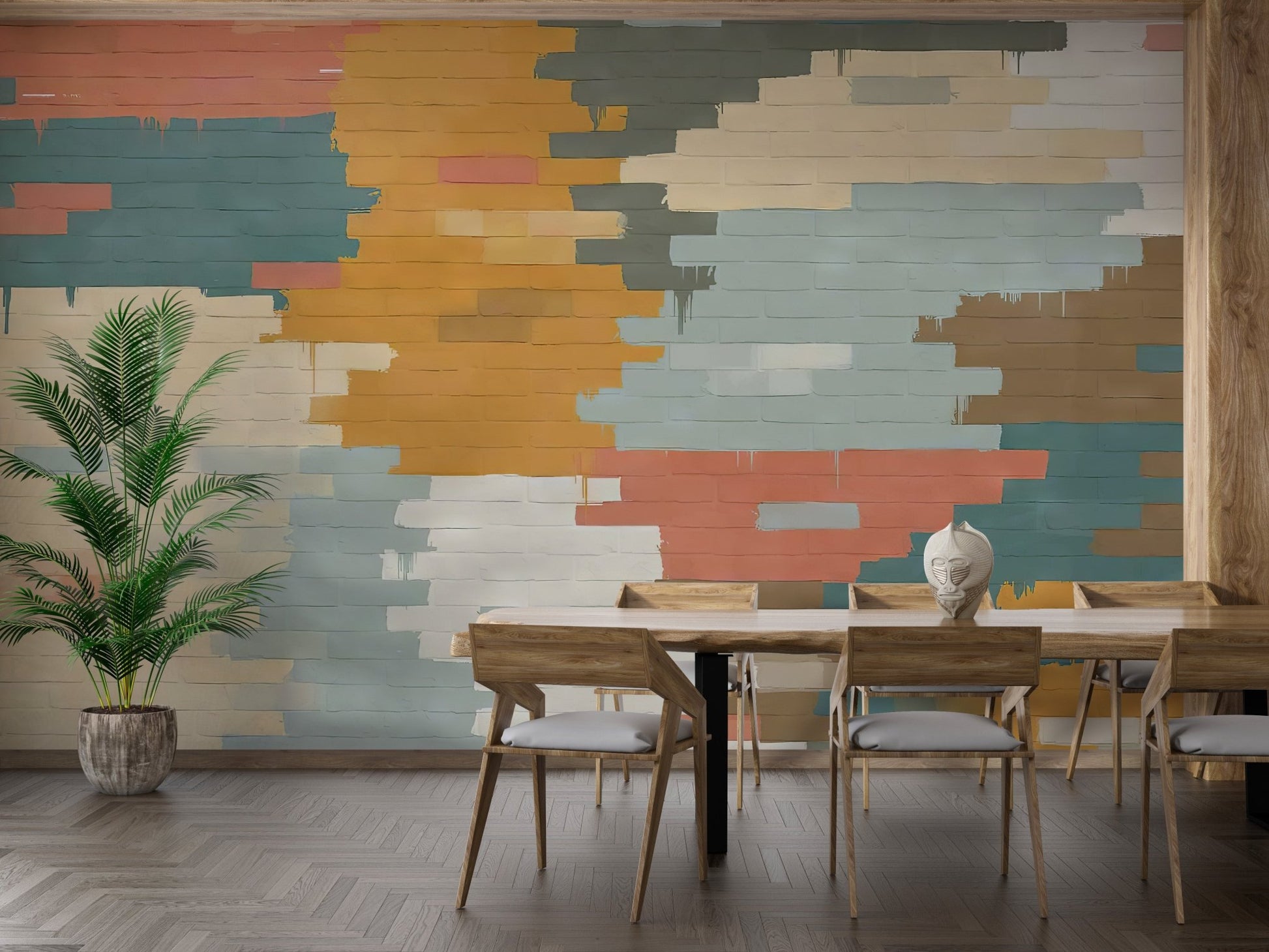 Colorful Bricks Wallpaper Mural - Wallanza
