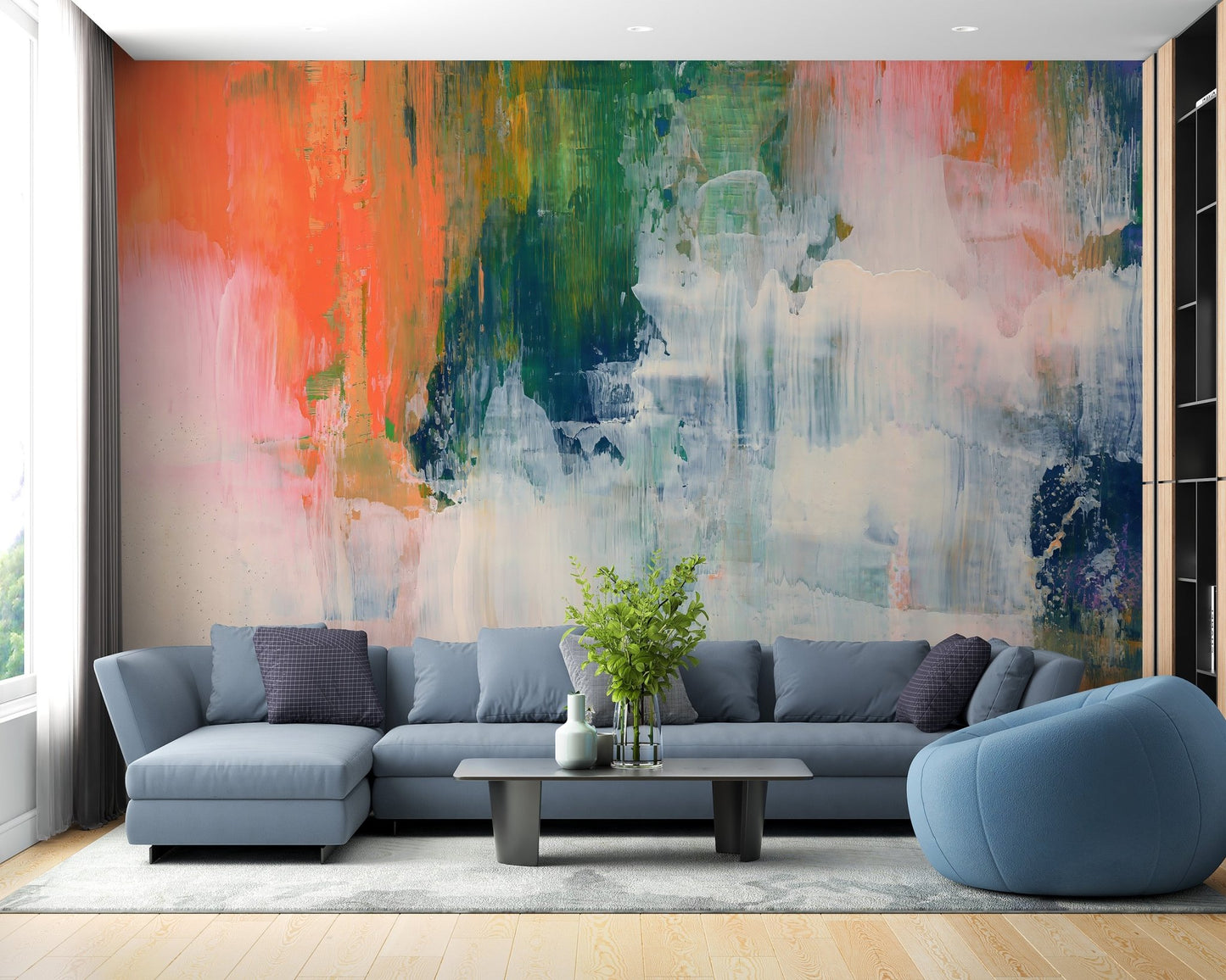 Colorful Brushstroke Wallpaper Mural - Wallanza
