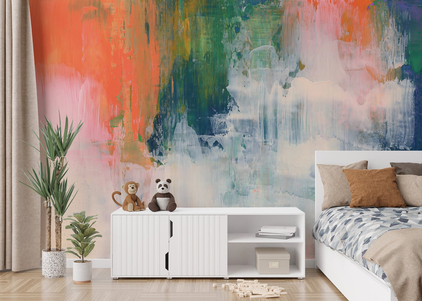 Colorful Brushstroke Wallpaper Mural - Wallanza