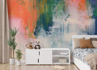 Colorful Brushstroke Wallpaper Mural - Wallanza