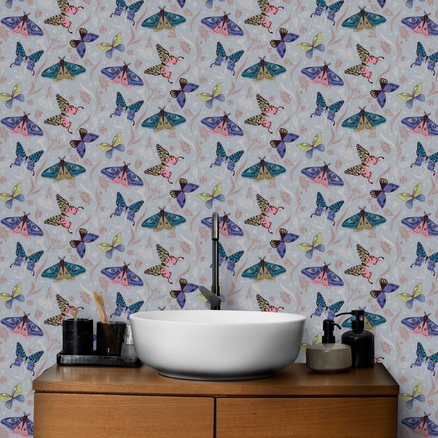 Colorful Butterfly Pattern Wallpaper Mural - Wallanza