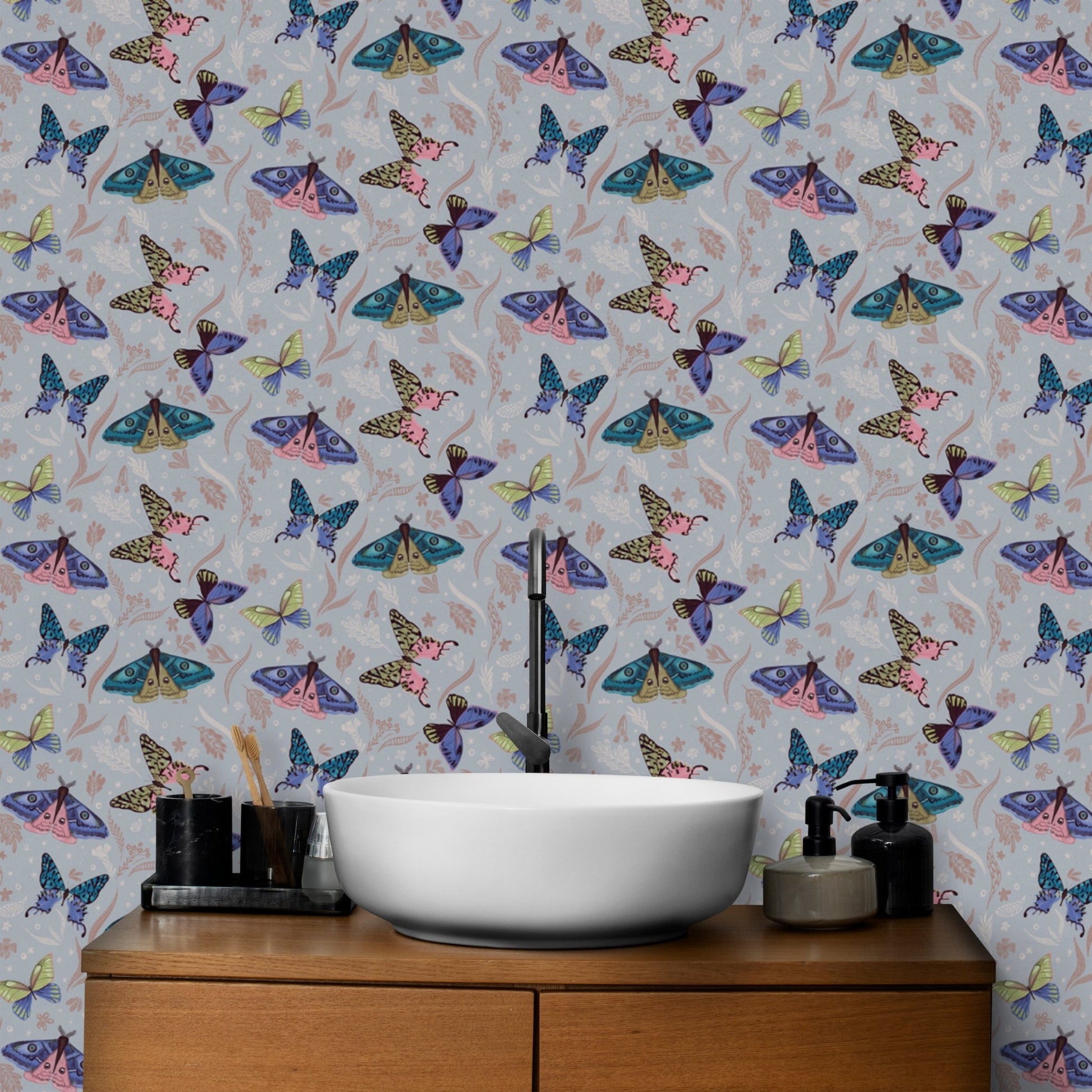 Colorful Butterfly Pattern Wallpaper Mural - Wallanza