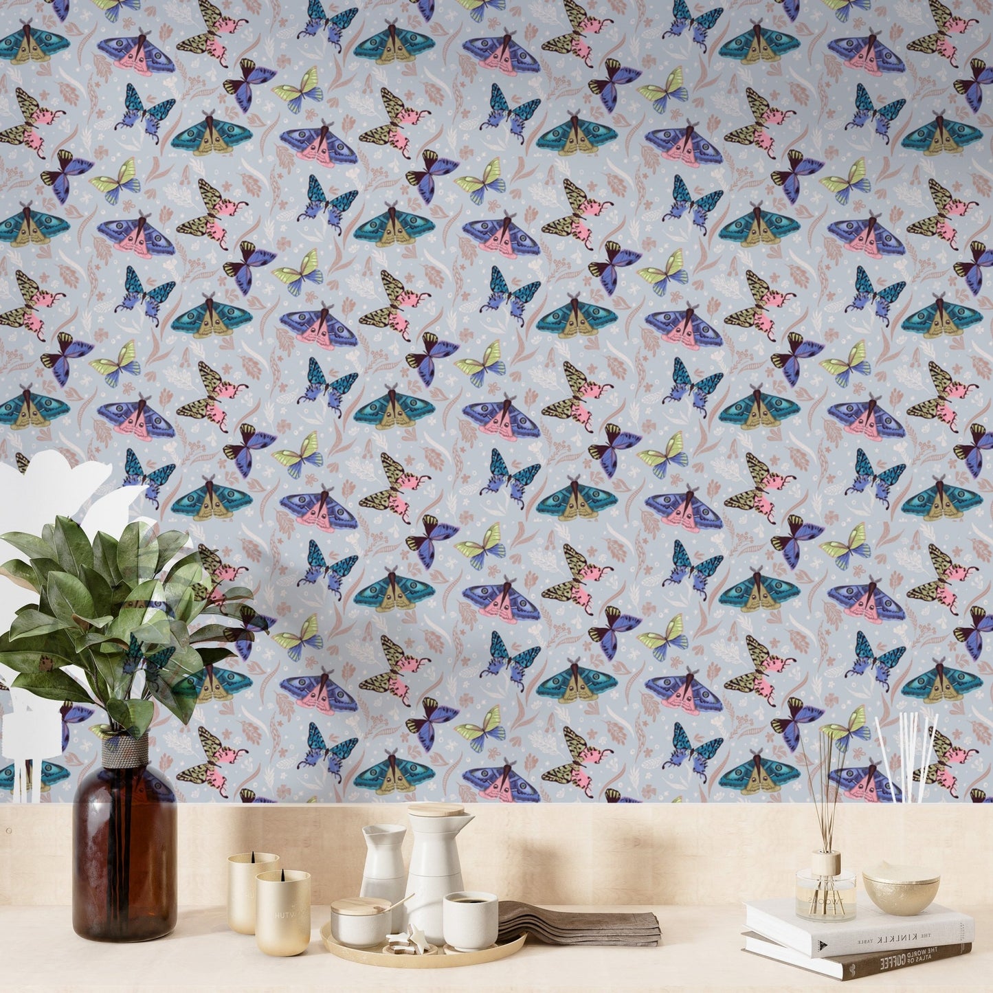 Colorful Butterfly Pattern Wallpaper Mural - Wallanza