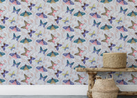 Colorful Butterfly Pattern Wallpaper Mural - Wallanza