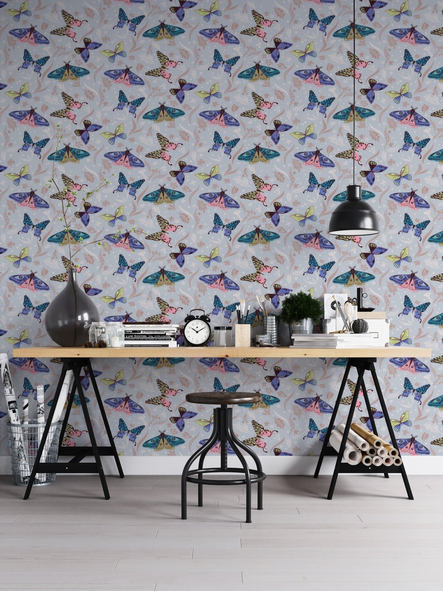 Colorful Butterfly Pattern Wallpaper Mural - Wallanza