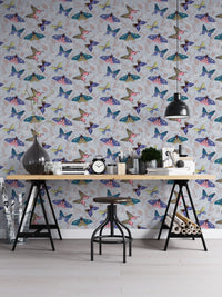 Colorful Butterfly Pattern Wallpaper Mural - Wallanza