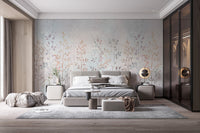 Colorful Long Grass Wall Mural for Fresh Bedroom Spaces