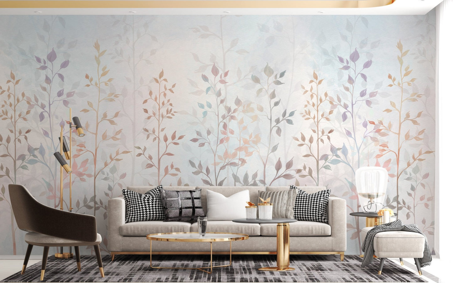 Bright Field of Long Grass Wall Mural for Living room Interiors.
