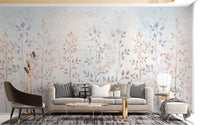 Bright Field of Long Grass Wall Mural for Living room Interiors.