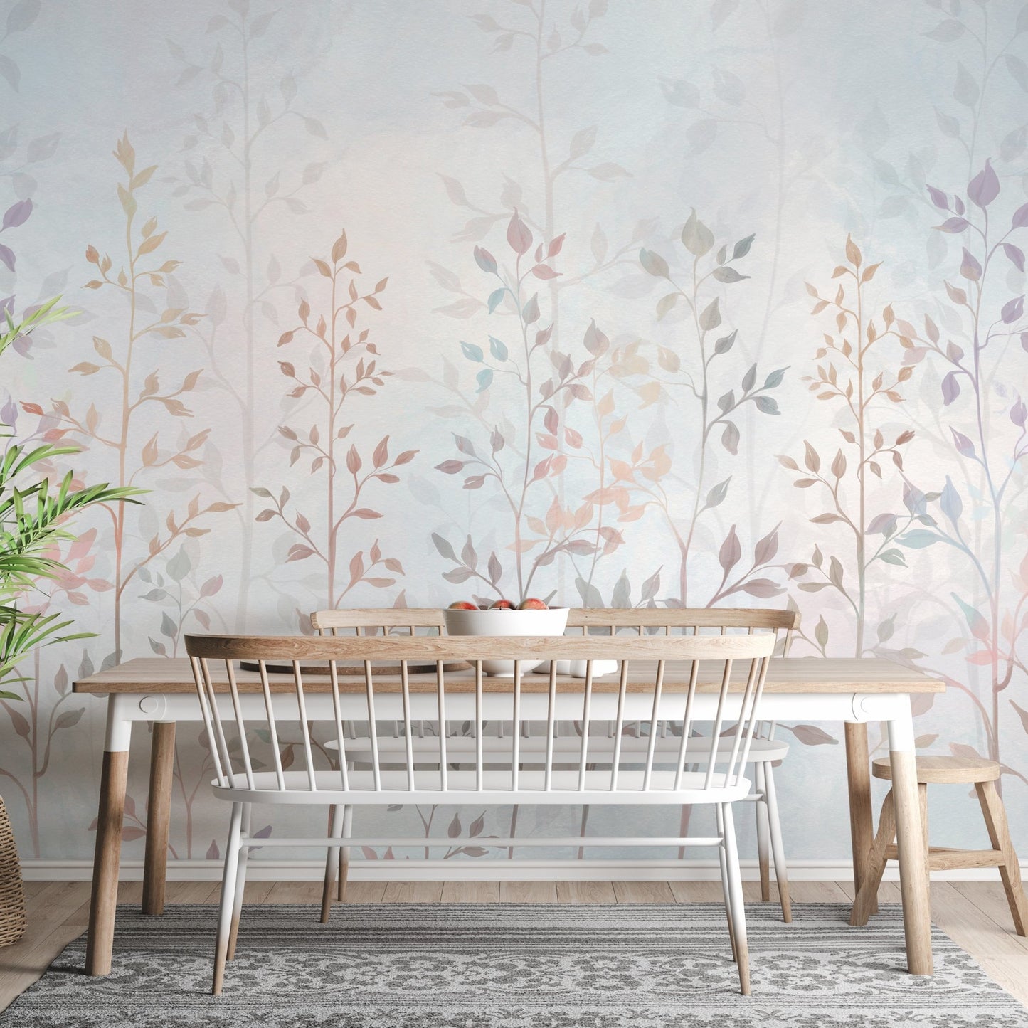 Serene Colorful Field of Grass Wall Mural for Dining Rooms.
