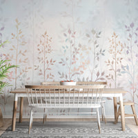 Serene Colorful Field of Grass Wall Mural for Dining Rooms.