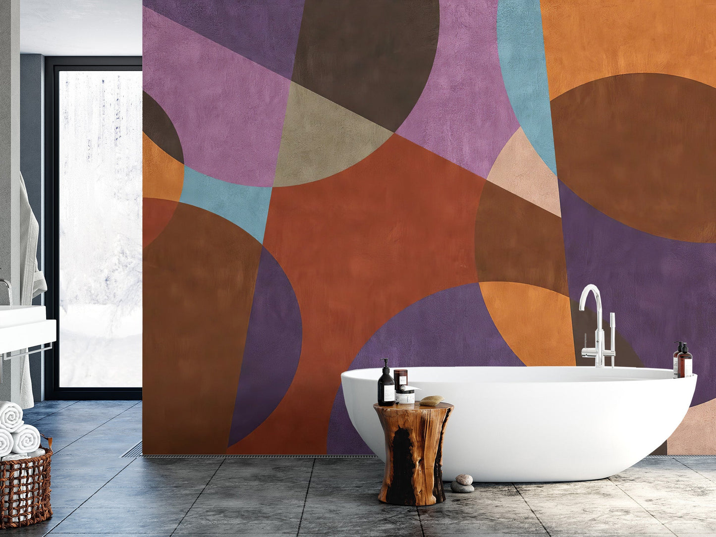 Colorful Geometric Shapes Wall Mural - Wallanza