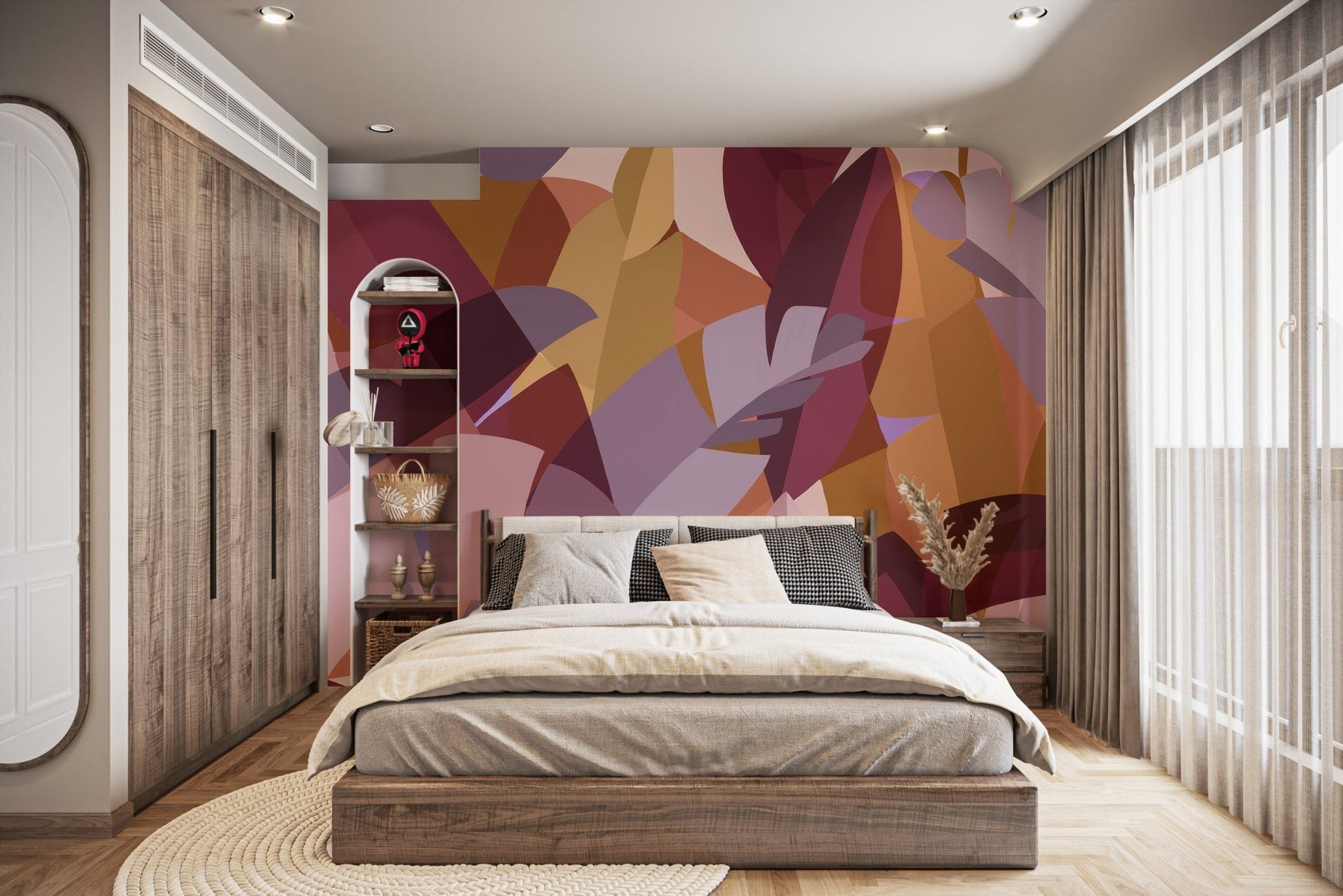 Colorful Leaves Abstract Wallpaper Mural - Wallanza