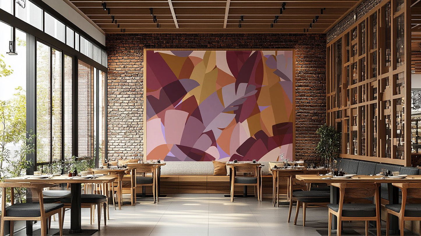 Colorful Leaves Abstract Wallpaper Mural - Wallanza