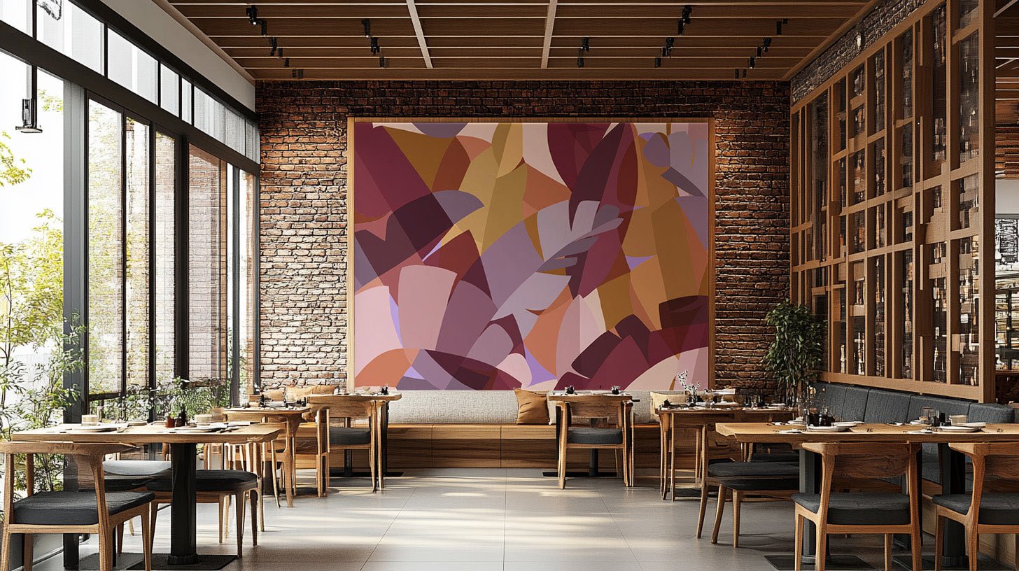 Colorful Leaves Abstract Wallpaper Mural - Wallanza